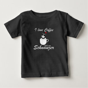 T-shirt Pour Bébé j'adore le café et mes amoureux de les chiens sch