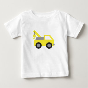 T-shirt Pour Bébé J'adore les camions, véhicule jaune mignon pour le