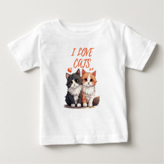 T-SHIRT POUR BÉBÉ J'ADORE LES CHATS