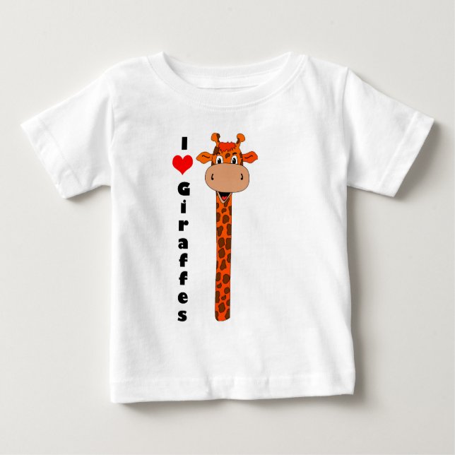 T-shirt Pour Bébé J'adore les girafes (Devant)