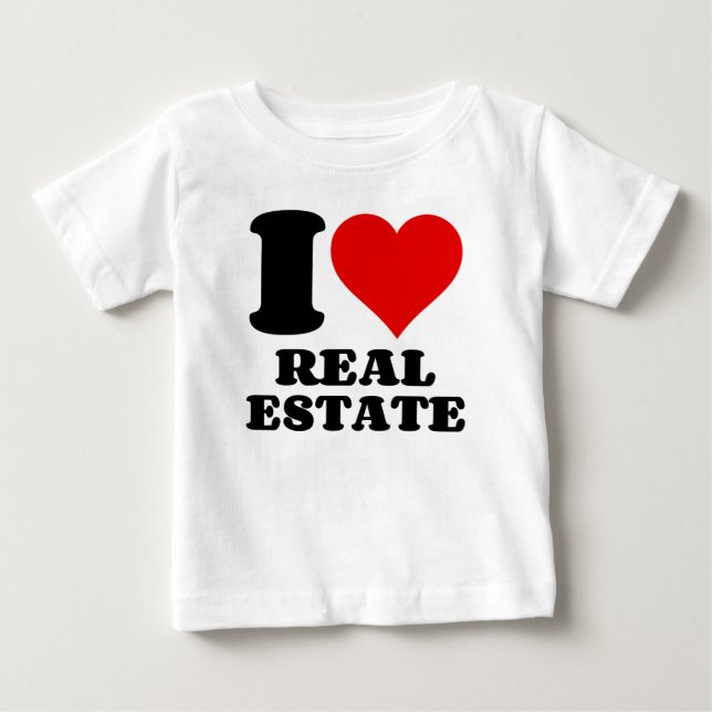 T-SHIRT POUR BÉBÉ J'ADORE L'IMMOBILIER (Devant)