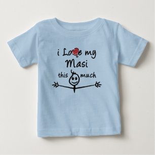 T-shirt Pour Bébé J'adore mon Masi ! (Tante maternelle)