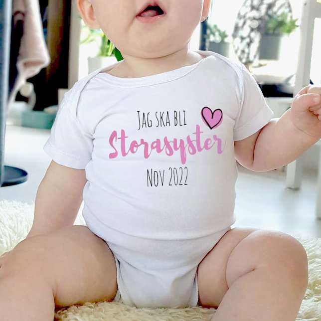 T-shirt Pour Bébé Jag ska stockasyster (Créateur téléchargé)