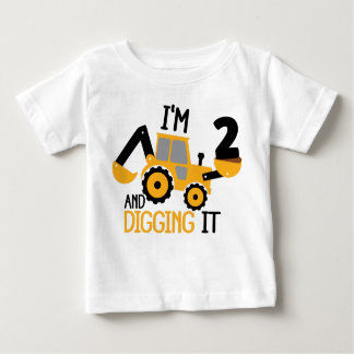 T-shirt Pour Bébé J'ai 2 ans et creuser la construction