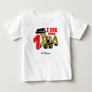T-shirt Pour Bébé J'Ai Creusé Être Un 1Er Anniversaire Construction