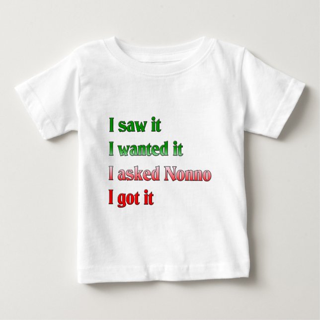 T-shirt Pour Bébé J'Ai Demandé À Nonno (Devant)