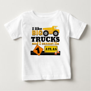 T-shirt Pour Bébé J'aime Big Trucks Construction Birthday Shirt