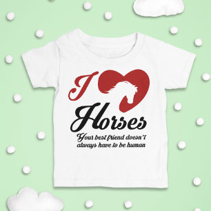 T-shirt Pour Bébé J'aime / Chevaux du coeur