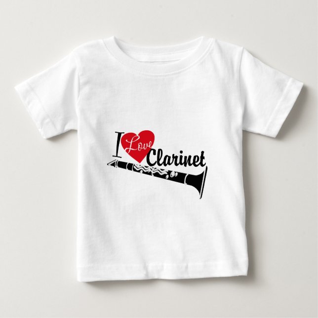 T-shirt Pour Bébé J'Aime Clarinet (Devant)