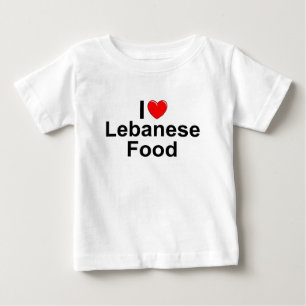 T-shirt Pour Bébé J'aime (coeur) la nourriture libanaise