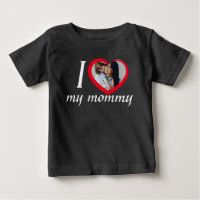 J'aime coeur ma maman photo personnalisée noir