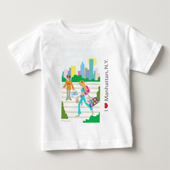 T-shirt Pour Bébé J'aime (coeur) Manhattan, NY (Devant)