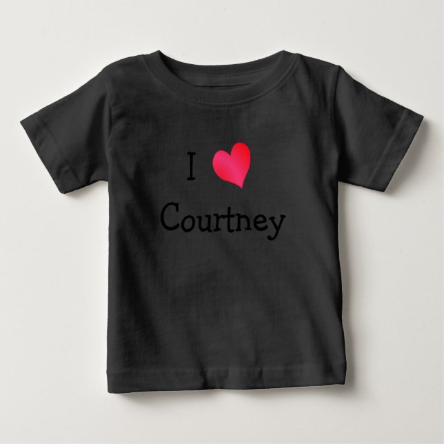 T-shirt Pour Bébé J'aime Courtney (Devant)