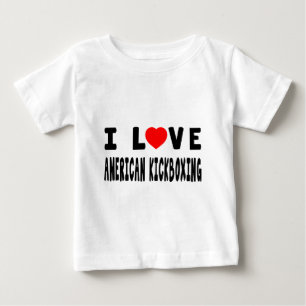 T-shirt Pour Bébé J'aime des arts martiaux kickboxing américains