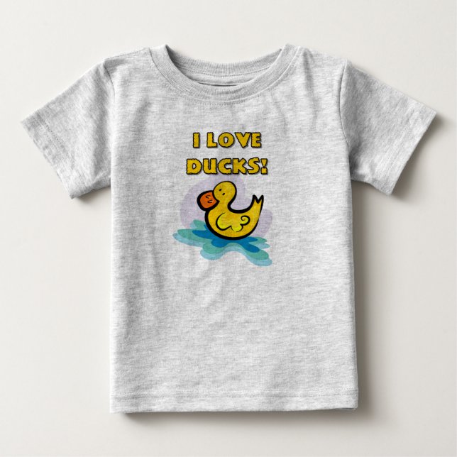 T-shirt Pour Bébé J'aime des canards (Devant)