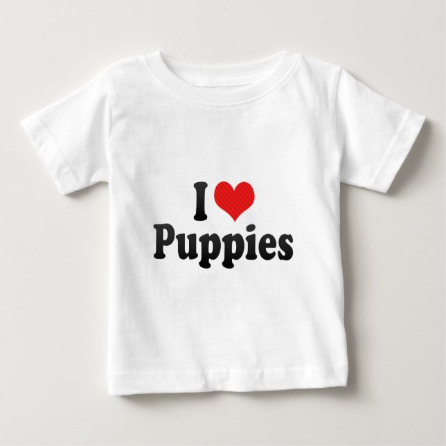 T-shirt Pour Bébé J'aime des chiots (Devant)