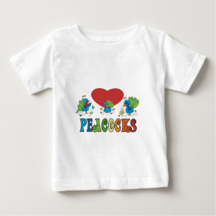 T-shirt Pour Bébé J'aime des paons