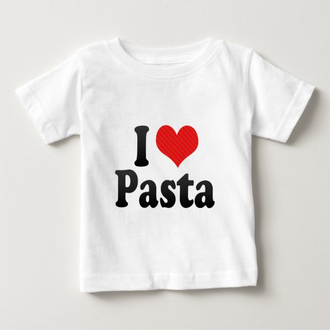T-shirt Pour Bébé J'aime des pâtes (Devant)