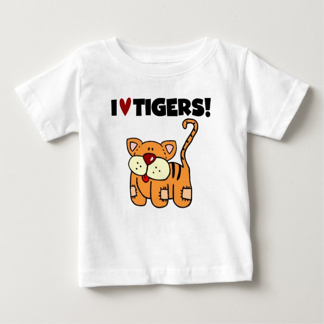 T-shirt Pour Bébé J'aime des tigres (Devant)