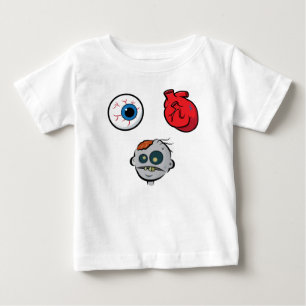 T-shirt Pour Bébé J'aime douille infantile de zombis la longue