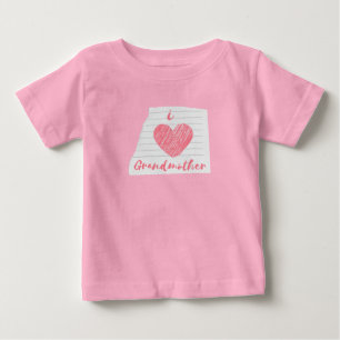 T-shirt Pour Bébé j'aime grand-mère