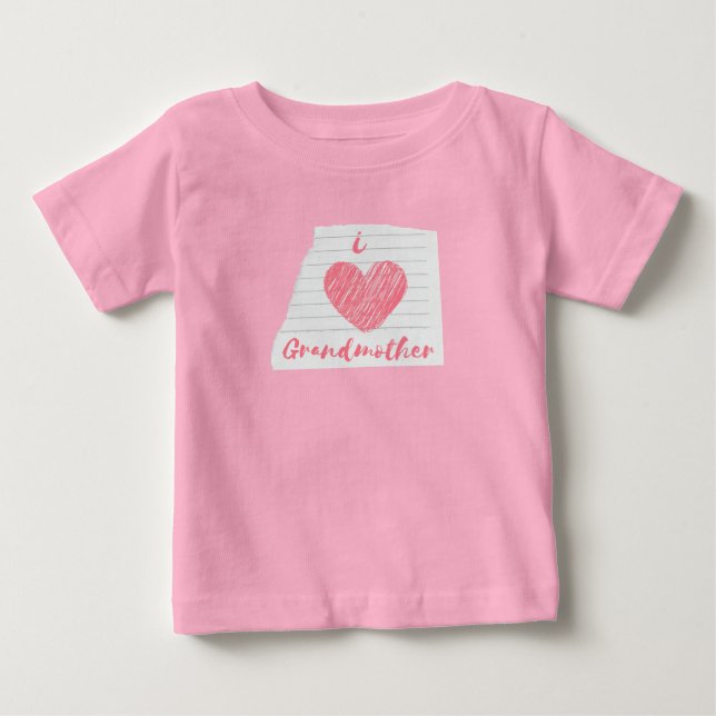 T-shirt Pour Bébé j'aime grand-mère (Devant)