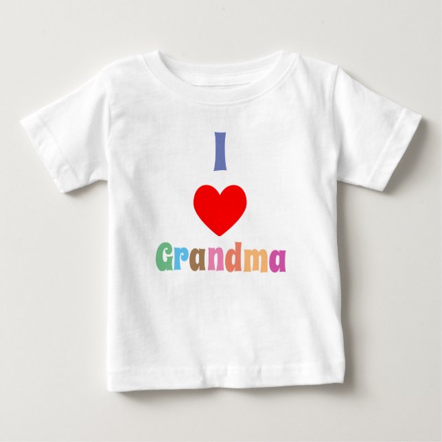 T-shirt Pour Bébé J'aime grand-mère (Devant)