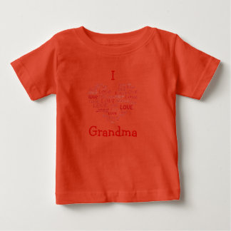 T-shirt Pour Bébé J'aime grand-mère Coeur bébé T