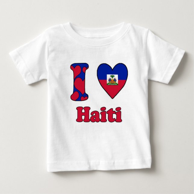 T-shirt Pour Bébé J'aime Haïti (Devant)