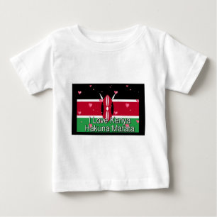 T-shirt Pour Bébé J'Aime ! Kenya Hakuna Matata
