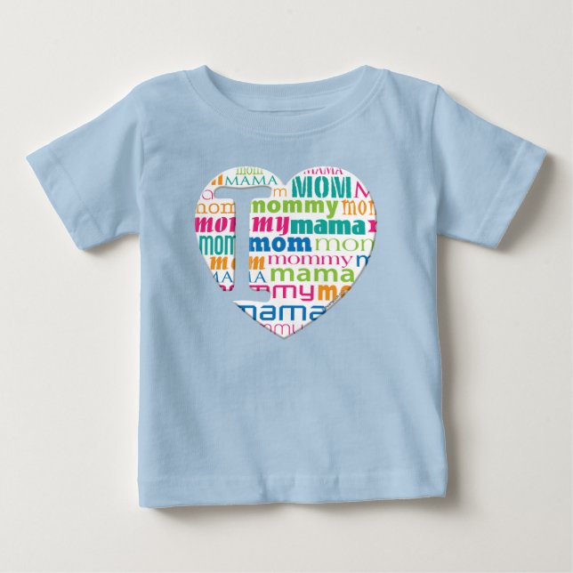 T-shirt Pour Bébé J'aime la maman, maman, maman - (Devant)