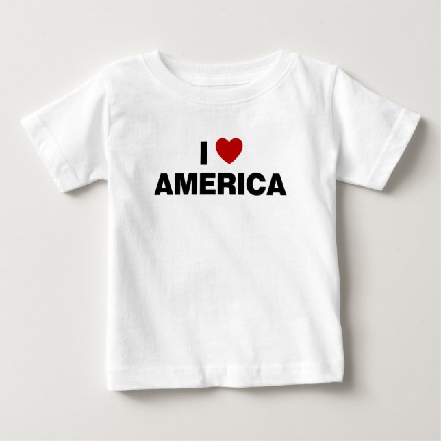 T-shirt Pour Bébé J'aime l'Amérique (Devant)