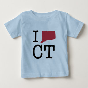 T-shirt Pour Bébé J'aime le Connecticut