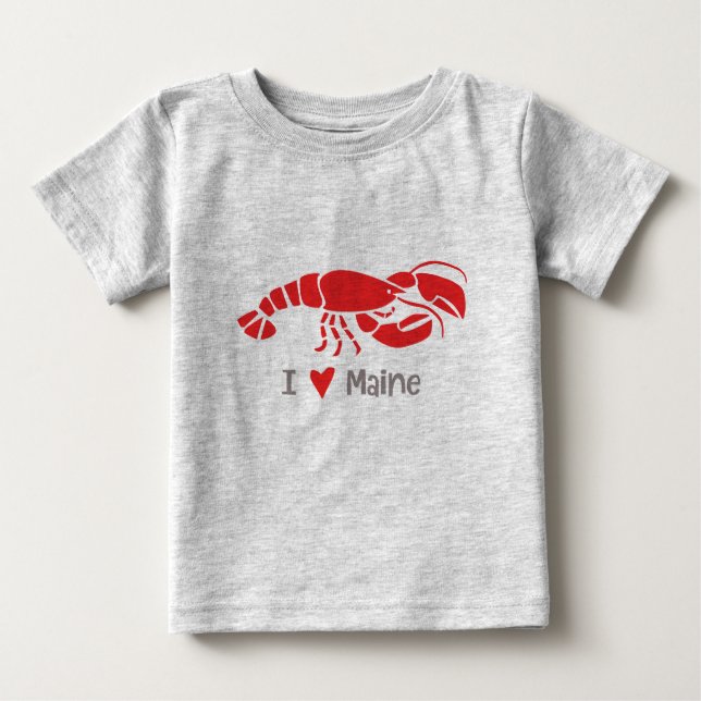 T-shirt Pour Bébé J'aime le homard du Maine (Devant)