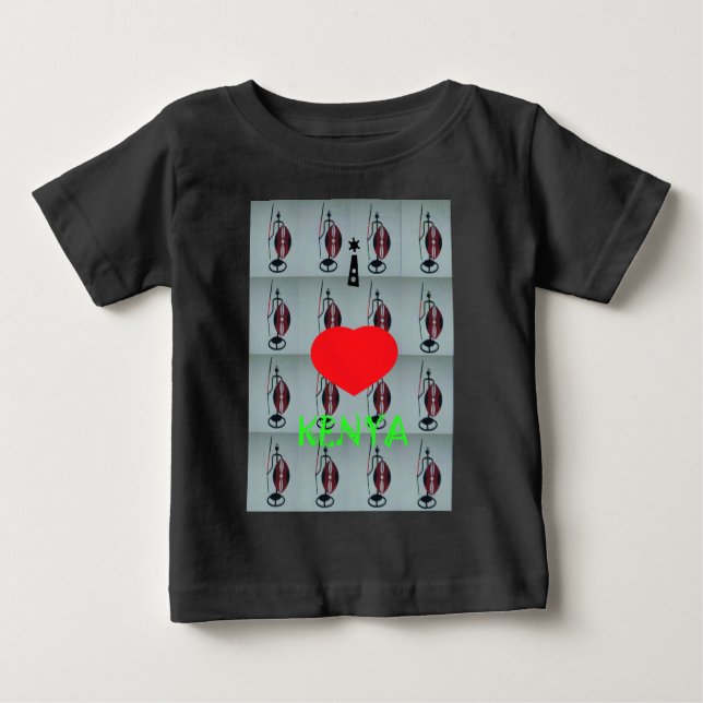 T-shirt Pour Bébé J'aime le Kenya (Devant)