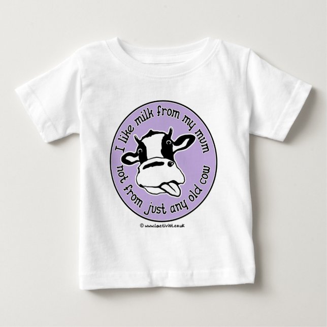 T-shirt Pour Bébé J'aime le lait de ma maman pas simplement (Devant)