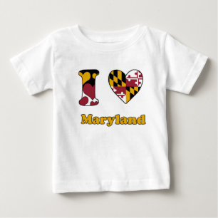T-shirt Pour Bébé J'aime le Maryland
