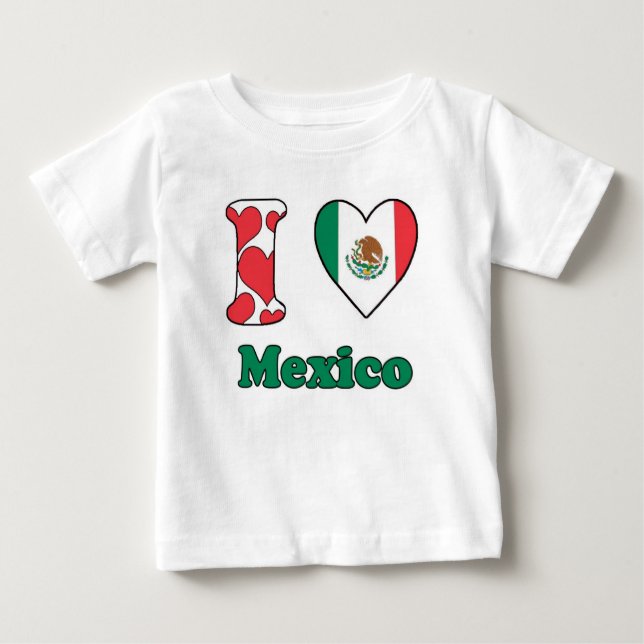 T-shirt Pour Bébé J'aime le Mexique (Devant)