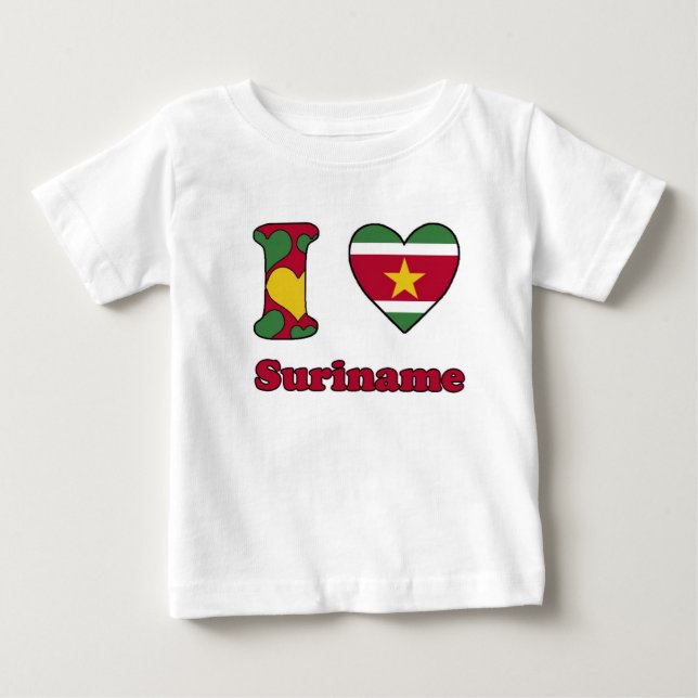 T-shirt Pour Bébé J'aime le Surinam (Devant)
