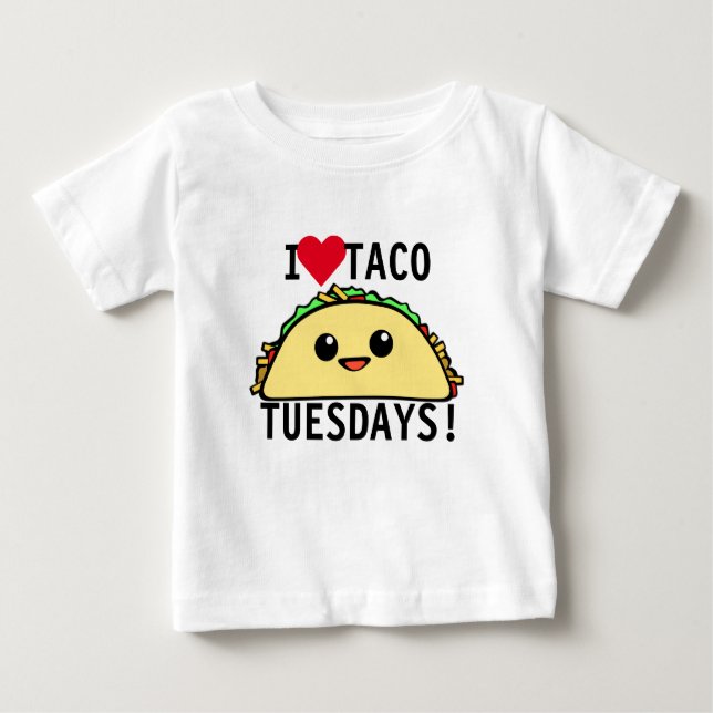 T-shirt Pour Bébé J'aime le taco mardi (Devant)
