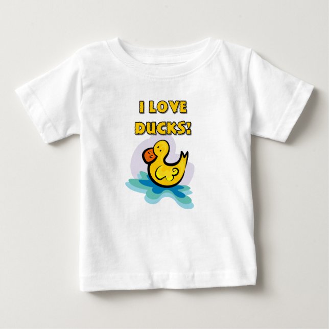 T-shirt Pour Bébé J'aime les canards (Devant)