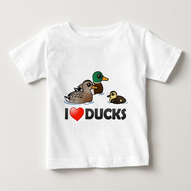 T-shirt Pour Bébé J'aime les canards (Devant)