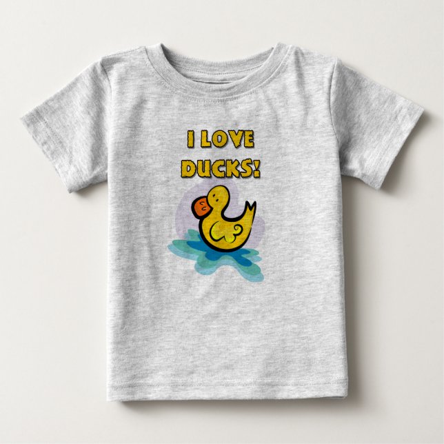 T-shirt Pour Bébé J'aime les canards (Devant)