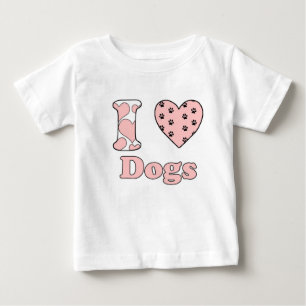 T-shirt Pour Bébé J'aime les chiens