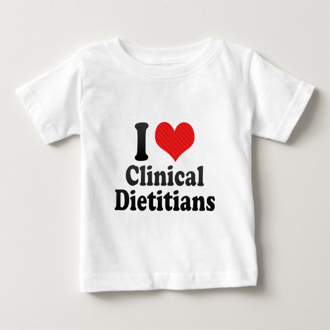 T-shirt Pour Bébé J'aime les diététiciens cliniques (Devant)