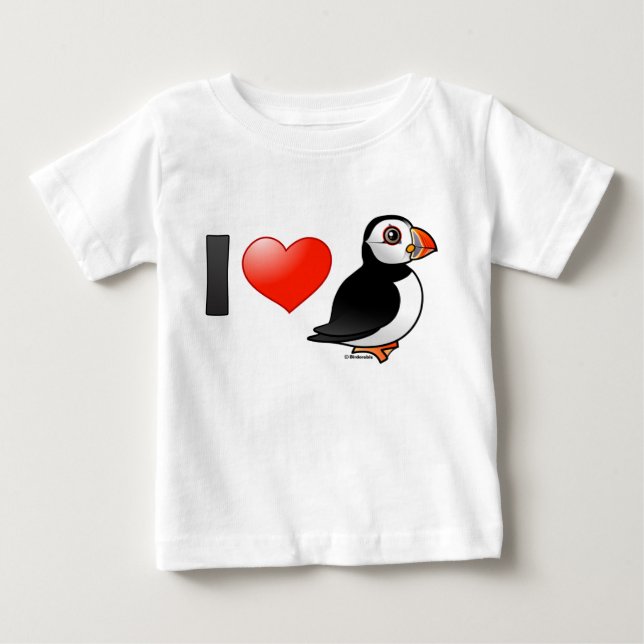 T-shirt Pour Bébé J'aime les macareux (Devant)