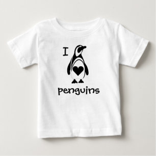 T-shirt Pour Bébé J'aime les pingouins du coeur