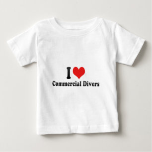 T-shirt Pour Bébé J'aime les plongeurs commerciaux
