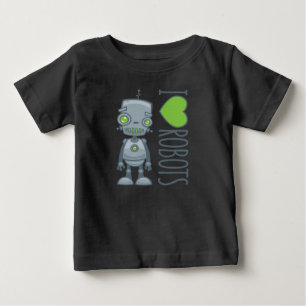 T-shirt Pour Bébé J'aime les robots
