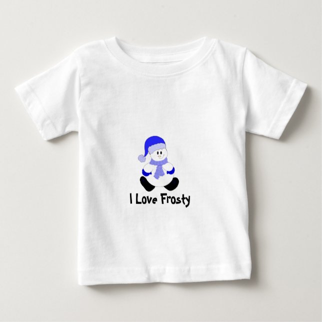 T-shirt Pour Bébé J'Aime Les Snowmen (Devant)